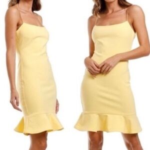 NWT Likely banks dress in snap Yellow with Ruffle Hem size 10